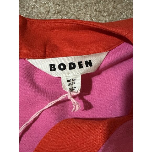 BODEN Petra Ponte Dress Sangria Sunset Color Block Sz 2 NEW Pink Midi - Picture 3 of 10